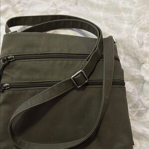Olive Green Messenger Bag with Durable Canvas and Adjustable Strap